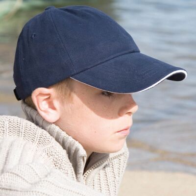 Result Kids Low Profile Heavy Brushed Cotton Cap with Sandwich Peak Thumbnail