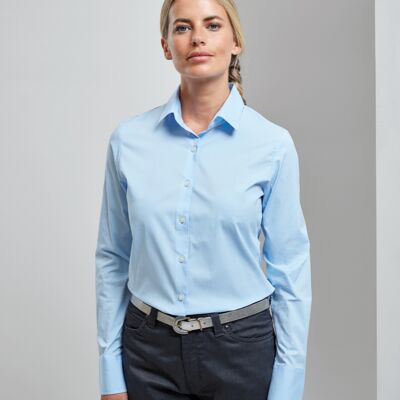 Premier Ladies Long Sleeve Stretch Fit Poplin Shirt Thumbnail